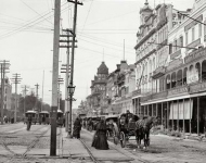 New Orleans in the 1890s. Canal Street from the Clay monument